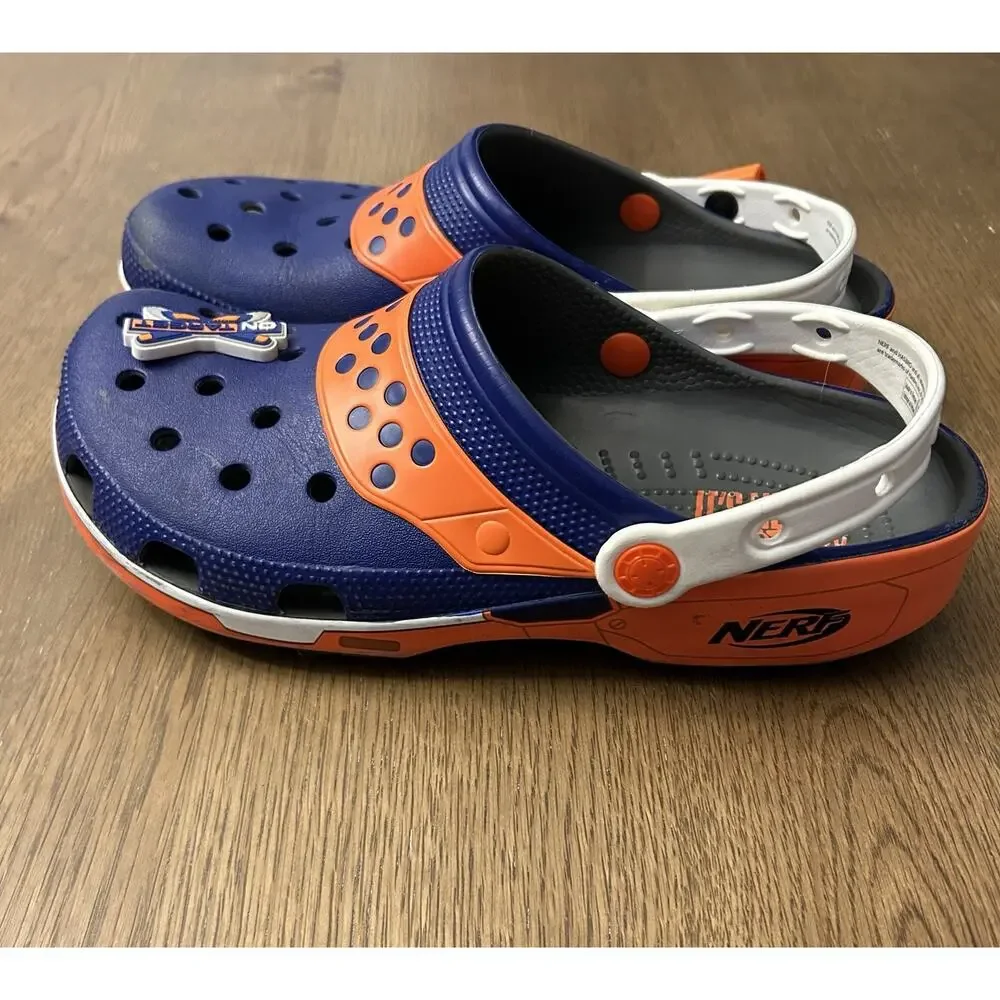 Crocs X NERF Classic Clog NERF Blaster Dart Unisex M 8/ W 10 Royal Blue Orange